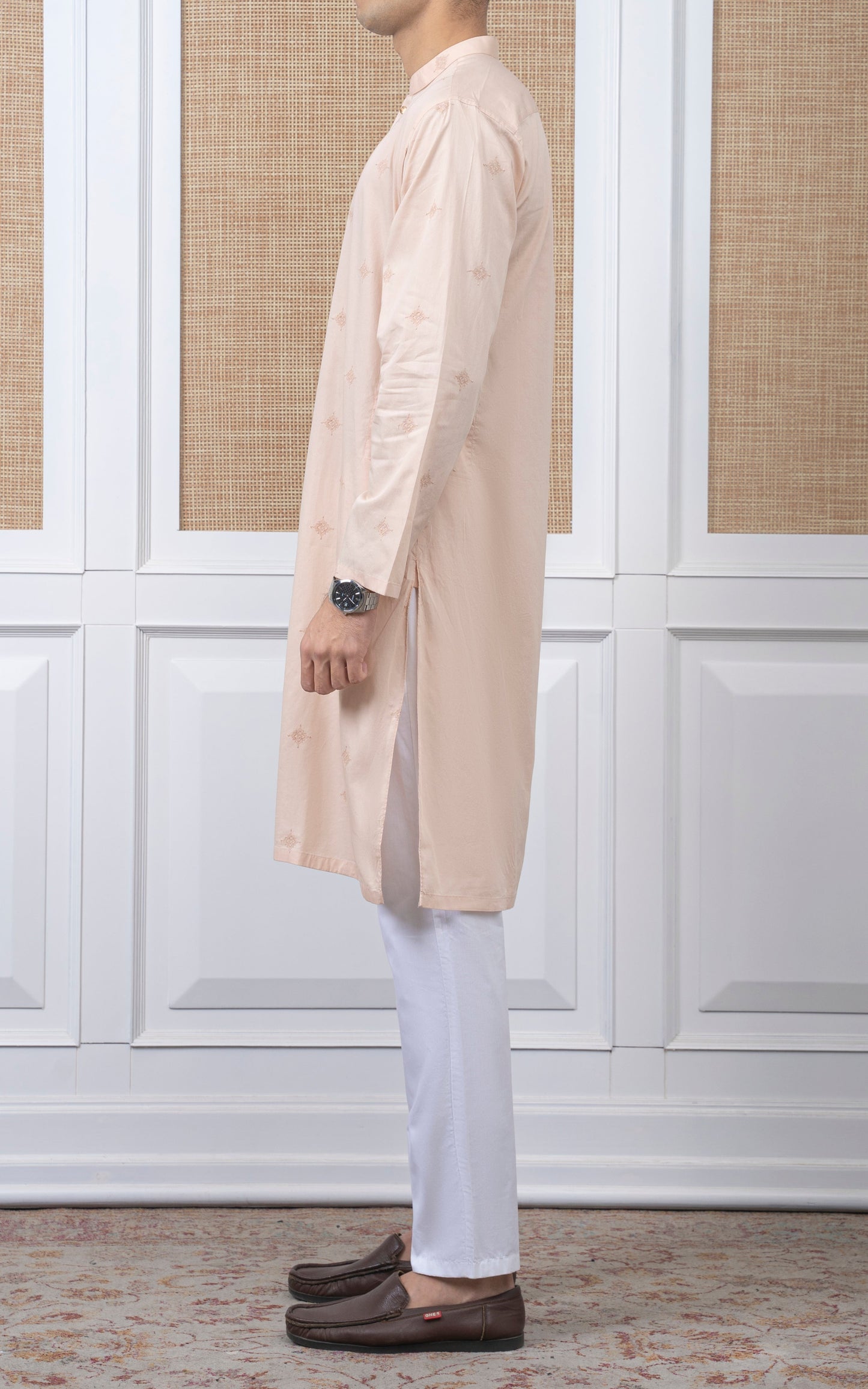 SPRAY EMBROIDERED KURTA- SIGNATURE COLLECTION LIGHT PEECH