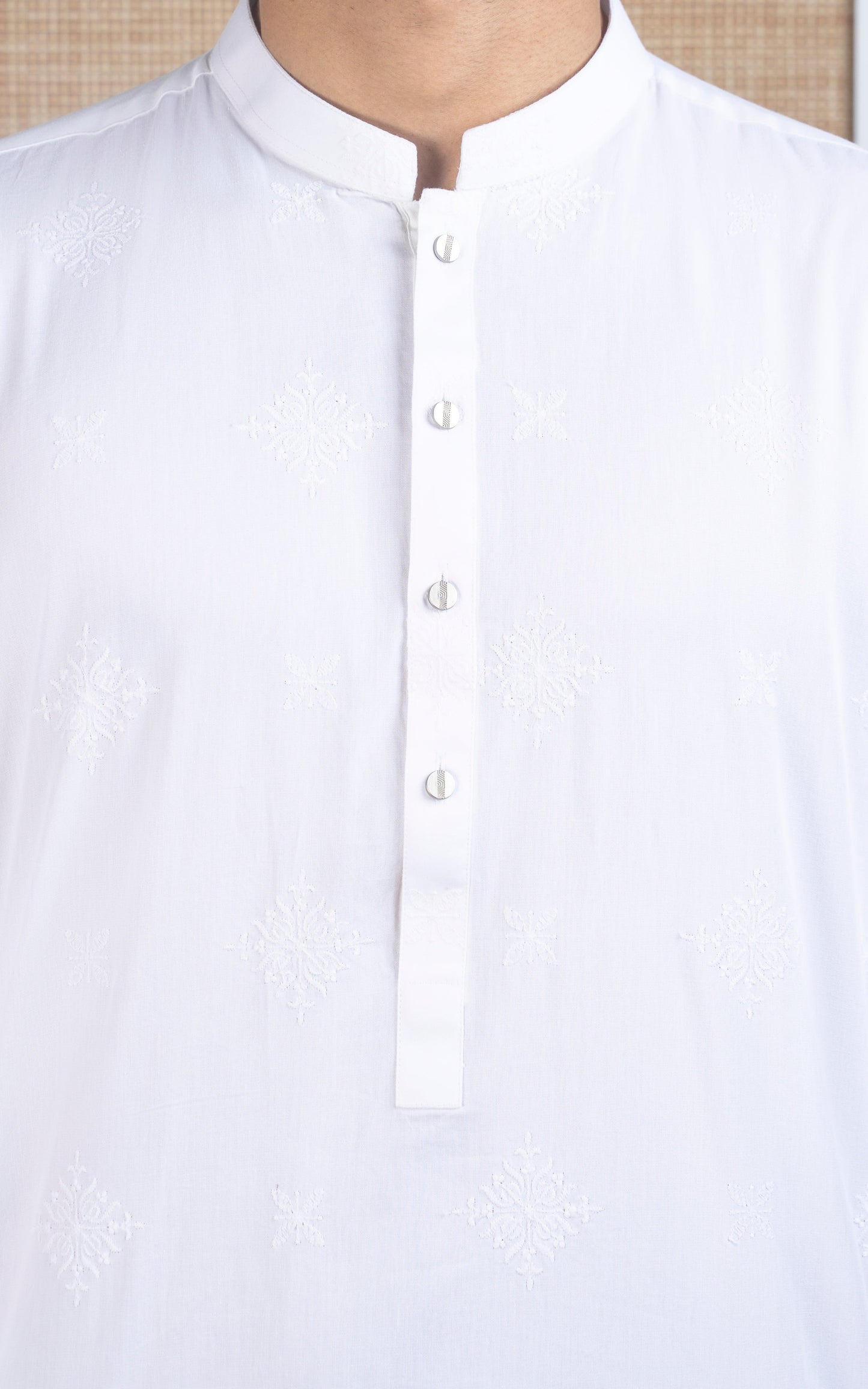 SPRAY EMBROIDERED KURTA- SIGNATURE COLLECTION WHITE