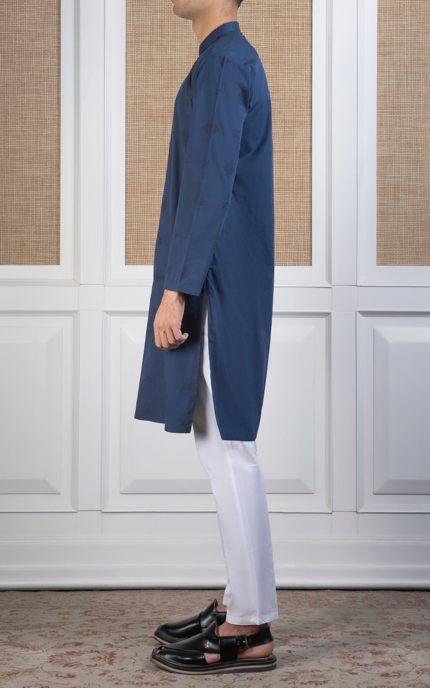 SPRAY EMBROIDERED KURTA- SIGNATURE COLLECTION INDIGO BLUE