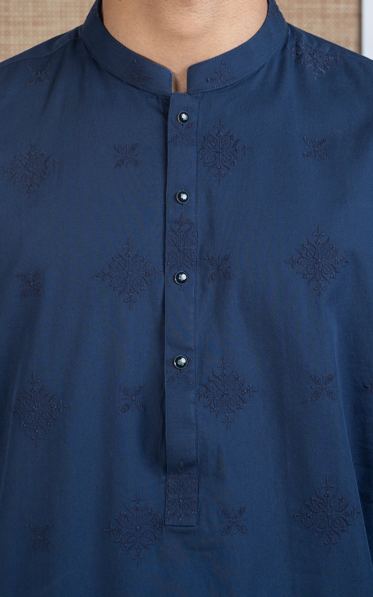 SPRAY EMBROIDERED KURTA- SIGNATURE COLLECTION INDIGO BLUE