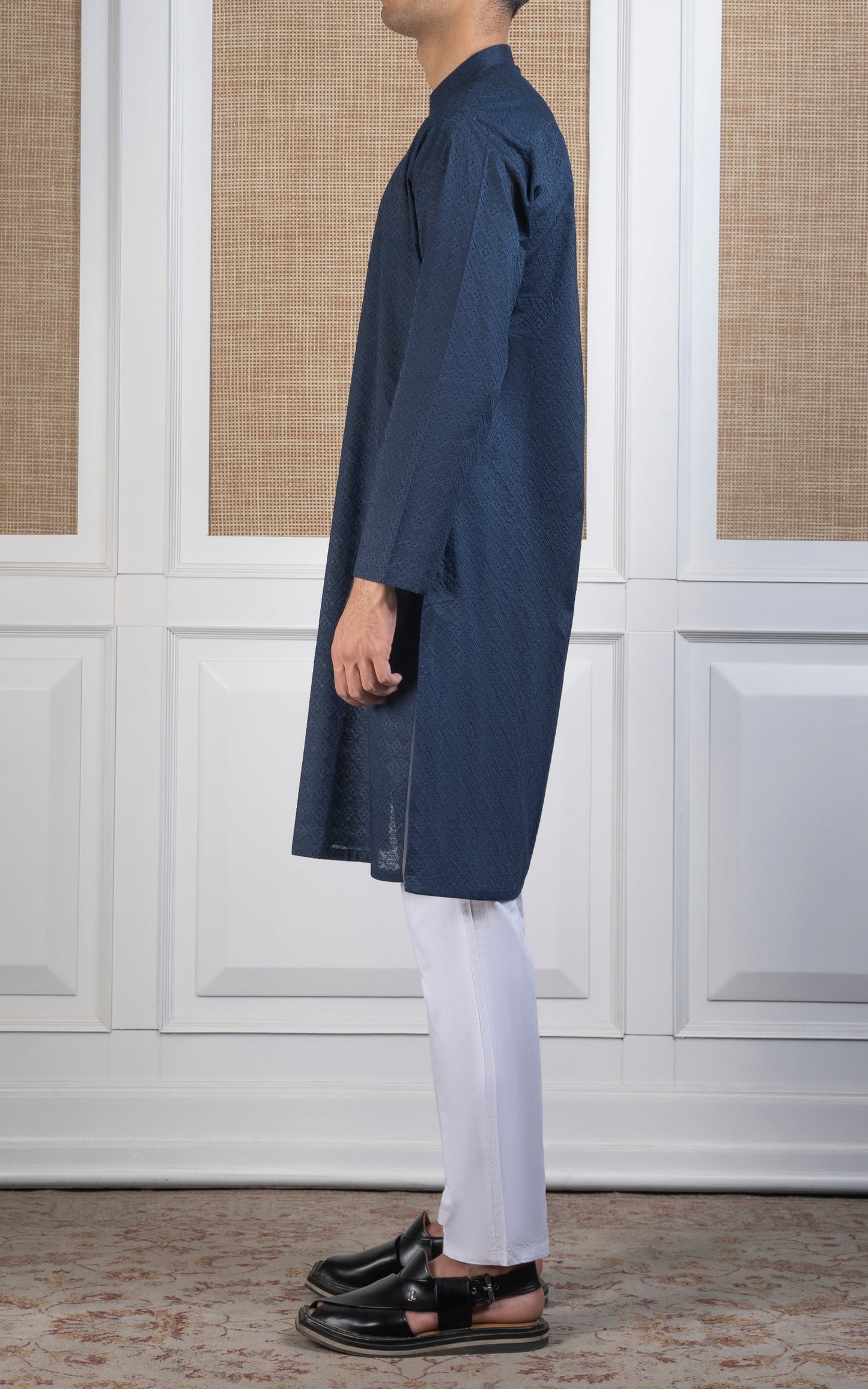 SCHIFFLI EMBROIDERED KURTA - SIGNATURE COLLECTION TEAL