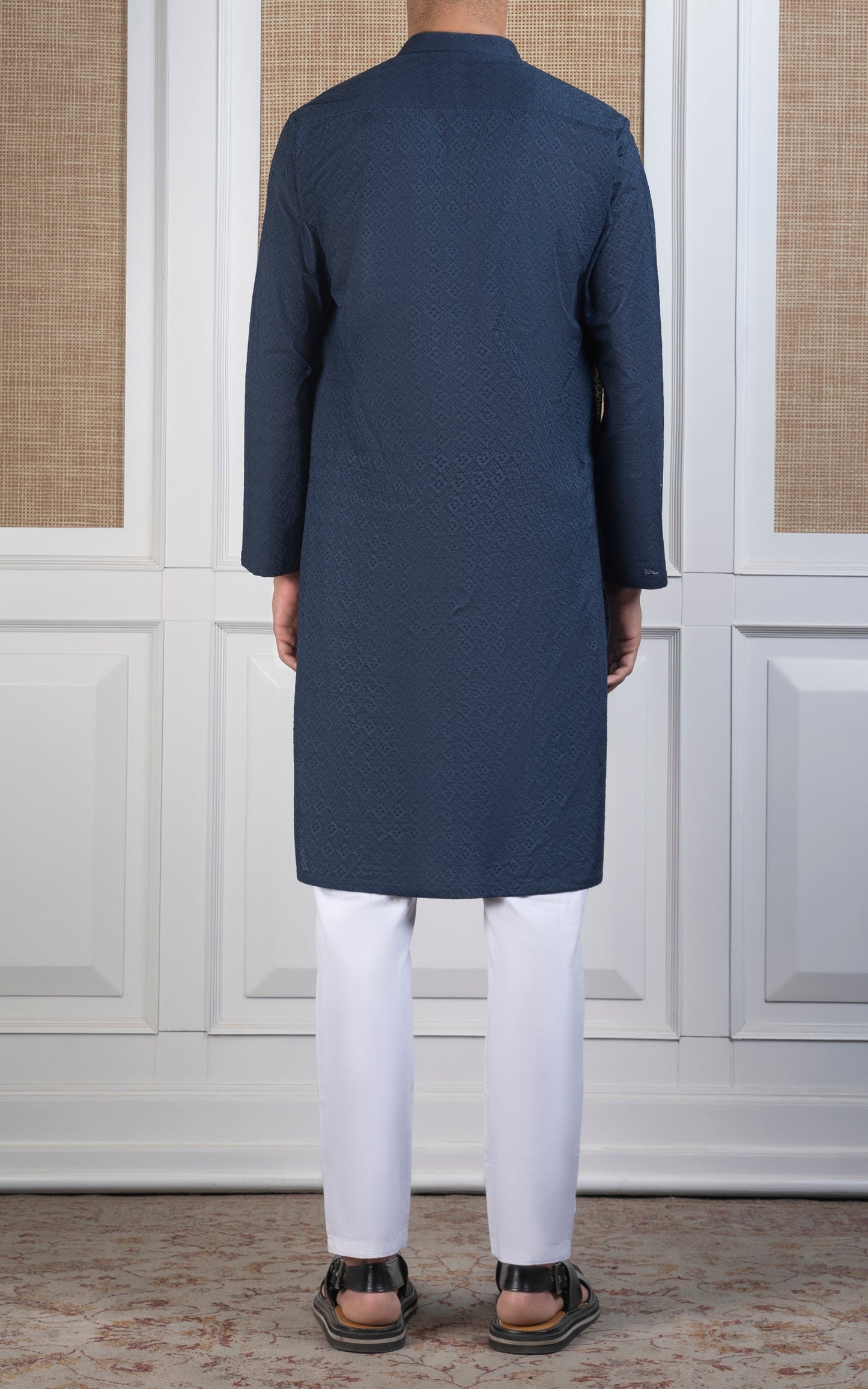 SCHIFFLI EMBROIDERED KURTA - SIGNATURE COLLECTION TEAL