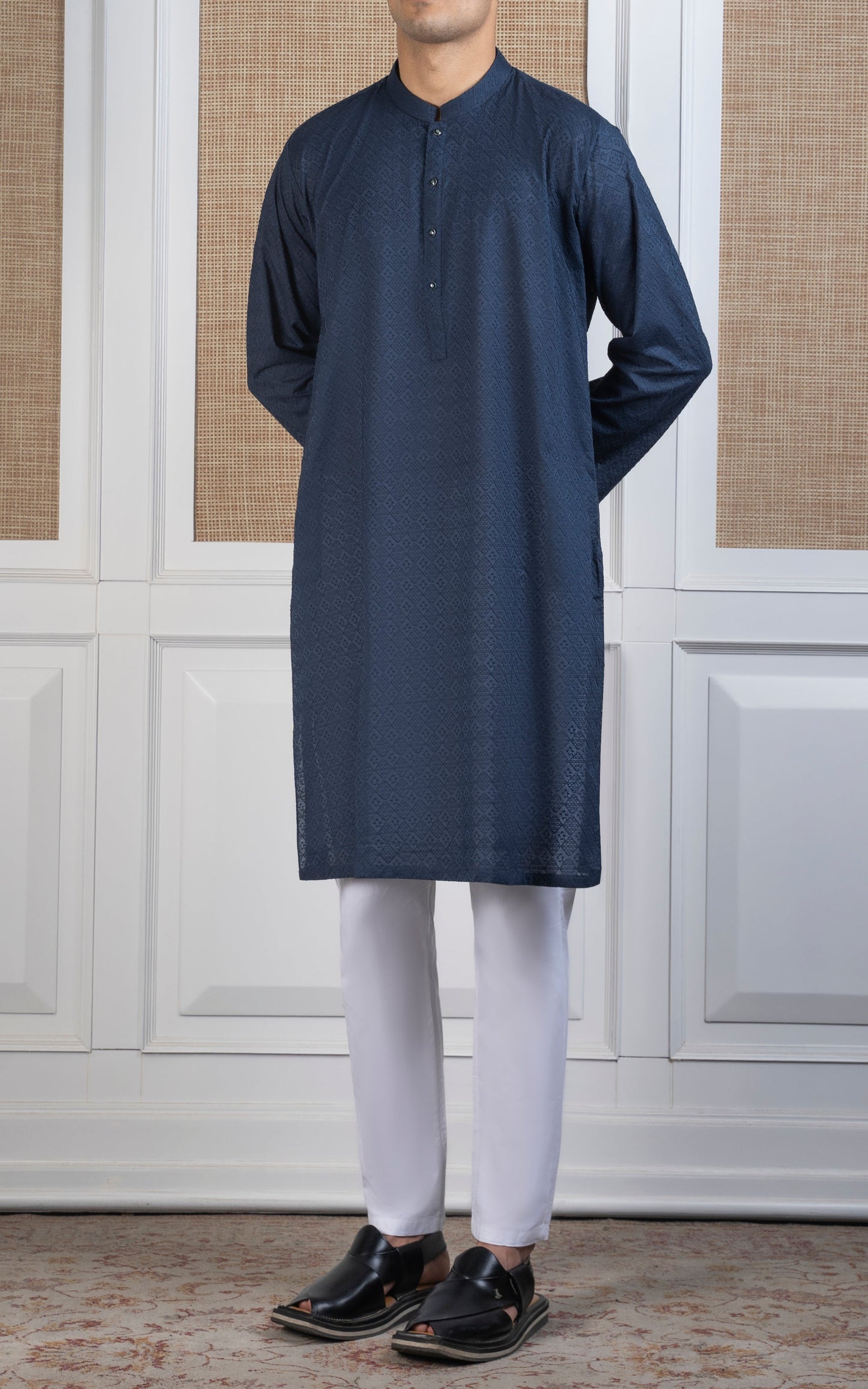 SCHIFFLI EMBROIDERED KURTA - SIGNATURE COLLECTION TEAL