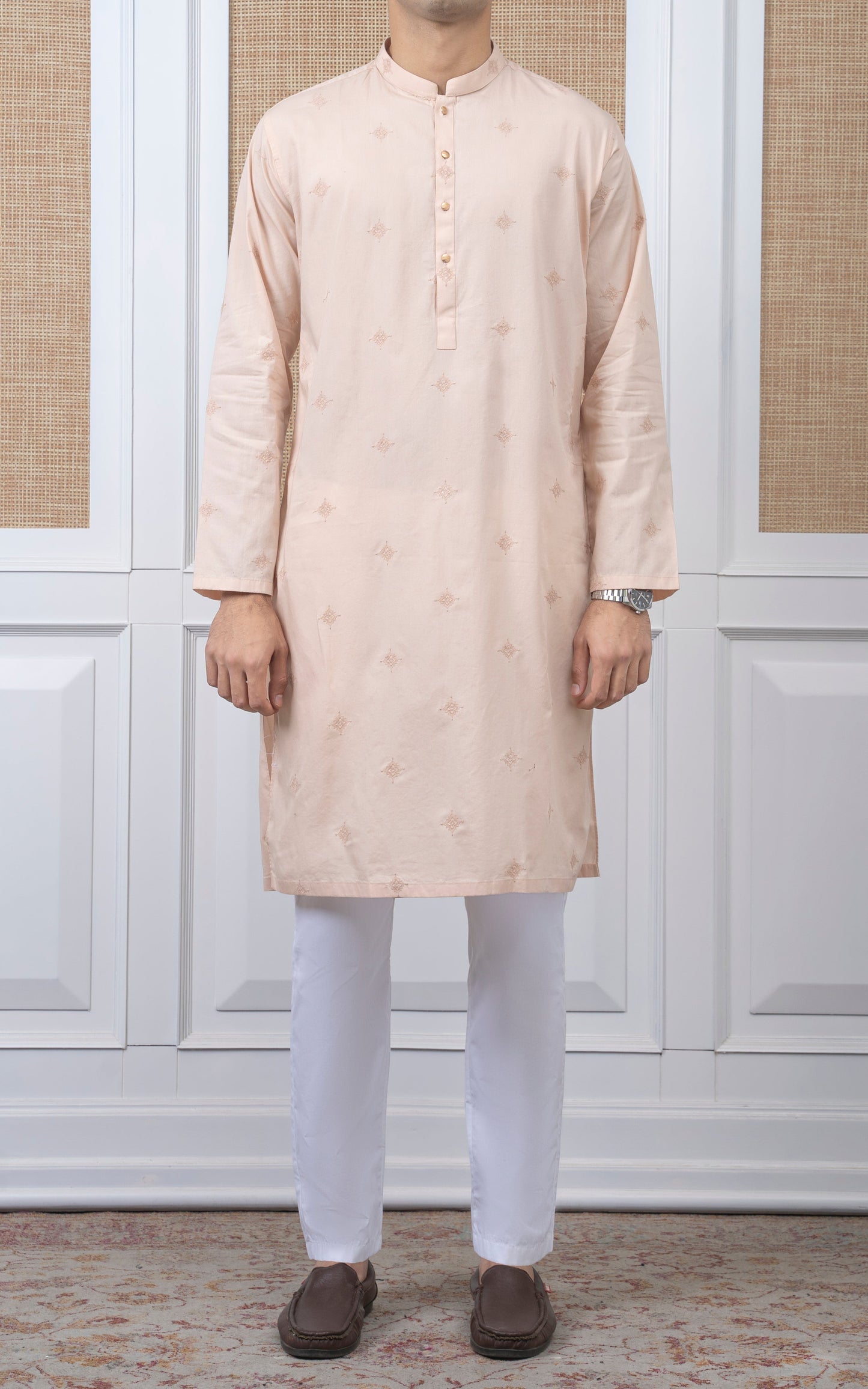 SPRAY EMBROIDERED KURTA- SIGNATURE COLLECTION LIGHT PEECH