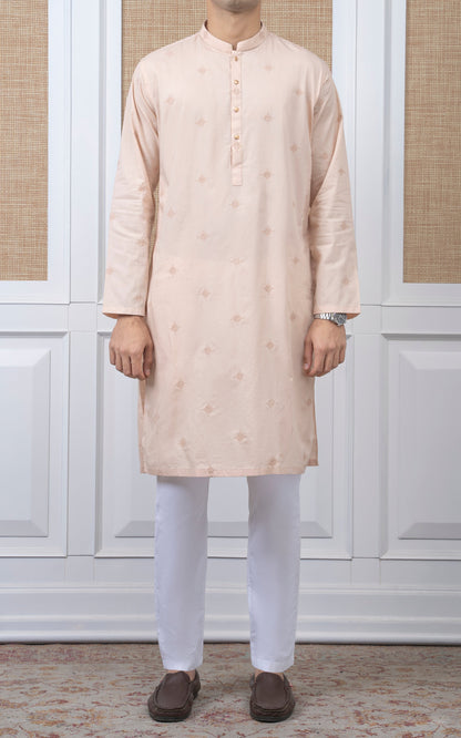 SPRAY EMBROIDERED KURTA- SIGNATURE COLLECTION LIGHT PEECH