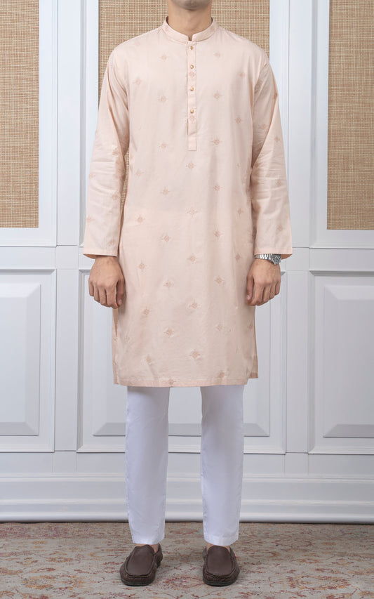 SPRAY EMBROIDERED KURTA- SIGNATURE COLLECTION LIGHT PEECH