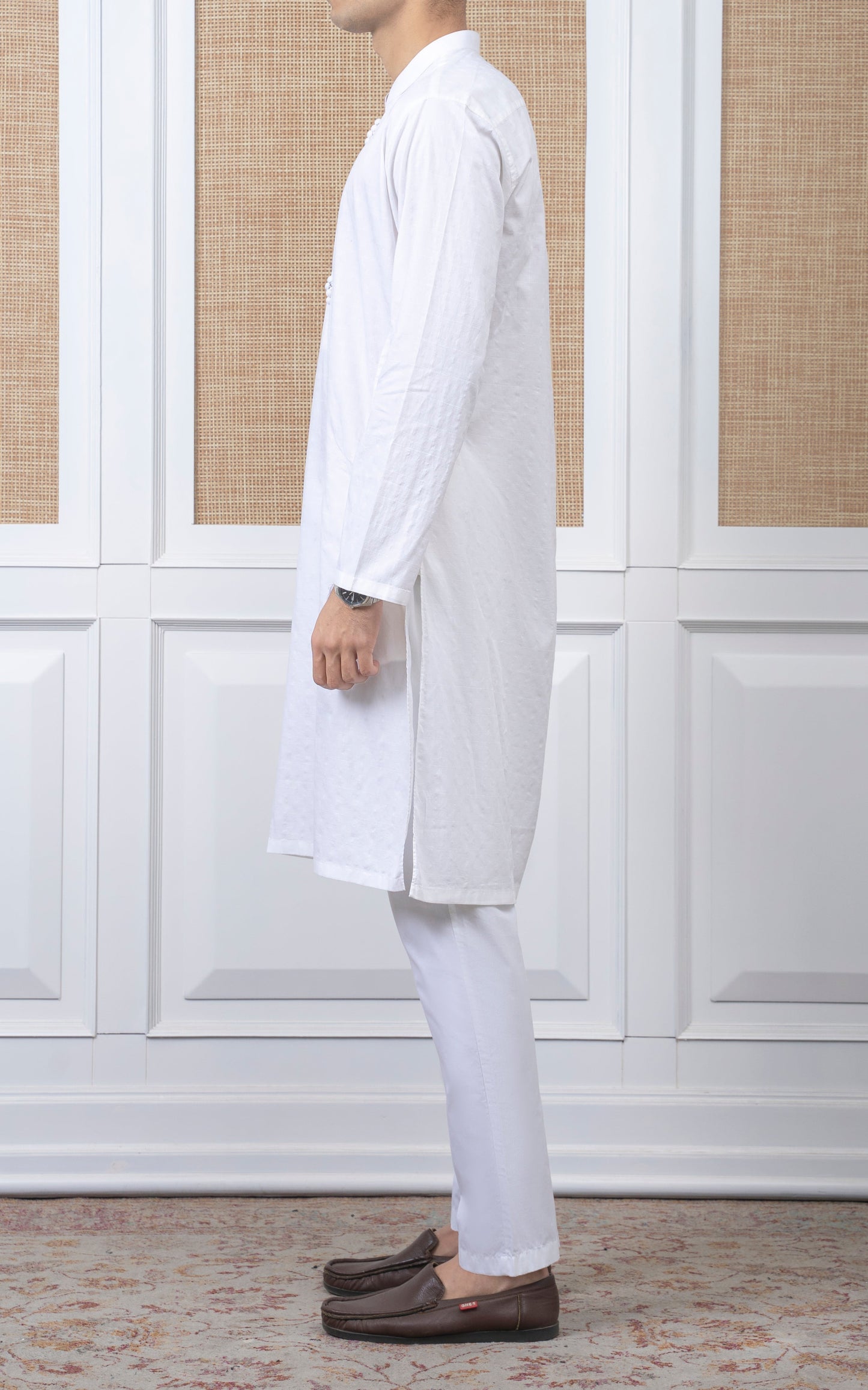 COTTON SELF DOBBY KURTA - PREMIUM COLLECTION WHITE