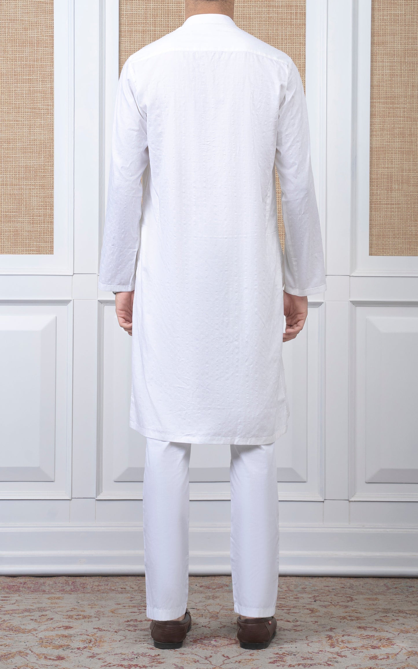 COTTON SELF DOBBY KURTA - PREMIUM COLLECTION WHITE