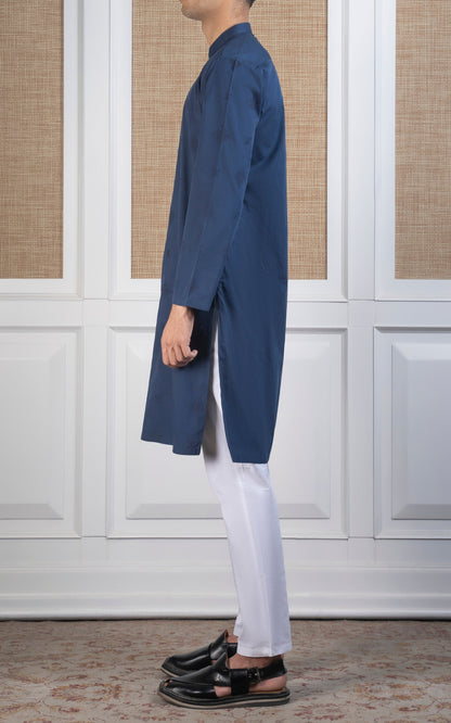 SPRAY EMBROIDERED KURTA- SIGNATURE COLLECTION  INDIGO BLUE