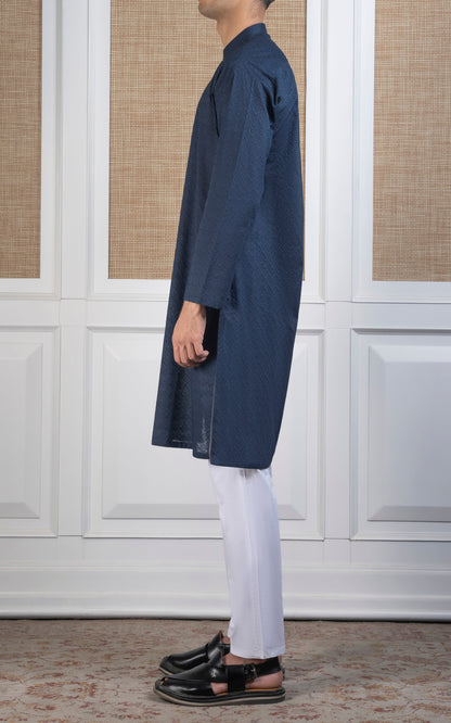 SCHIFFLI EMBROIDERED KURTA - SIGNATURE COLLECTION TEAL
