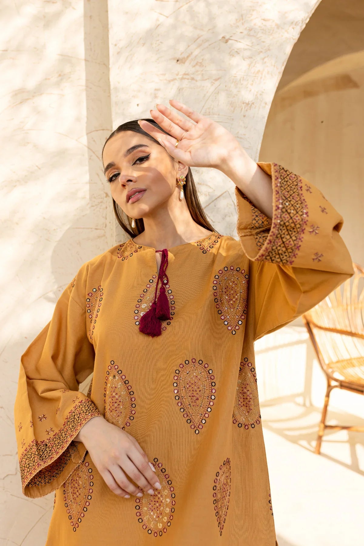 Zinnia 2Pc - Embroidered Pima Lawn Dress