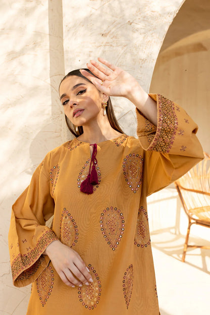 Zinnia 2Pc - Embroidered Pima Lawn Dress