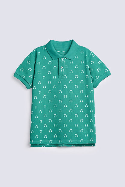 BOYS HEADPHONE PRINTED POLO