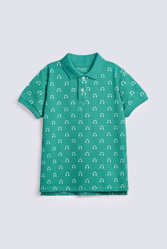 BOYS HEADPHONE PRINTED POLO