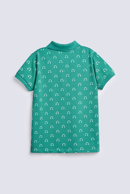 BOYS HEADPHONE PRINTED POLO