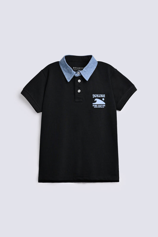 BOYS CONTRAST COLLAR POLO