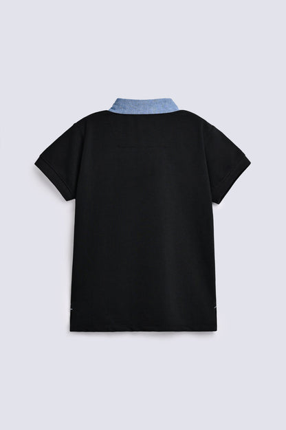 BOYS CONTRAST COLLAR POLO