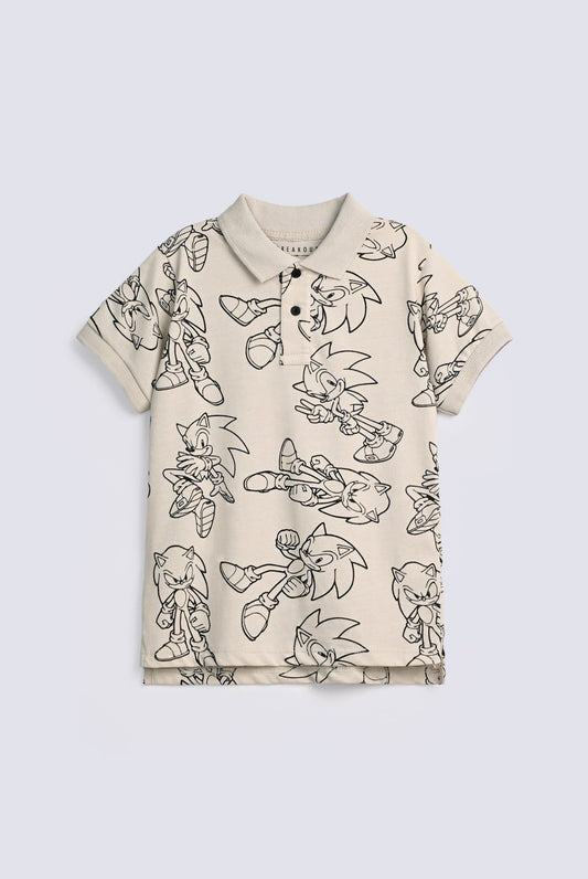 BOYS SONIC PRINTED POLO