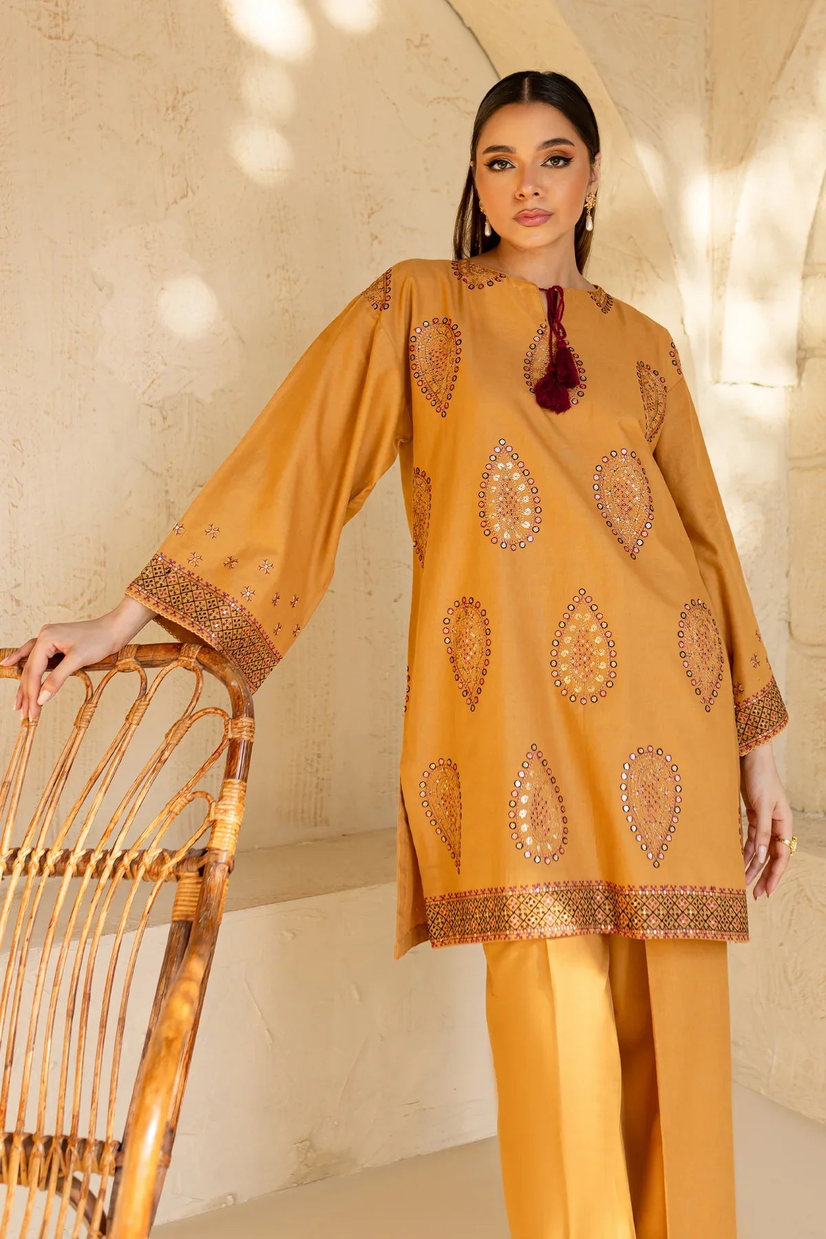 Zinnia 2Pc - Embroidered Pima Lawn Dress